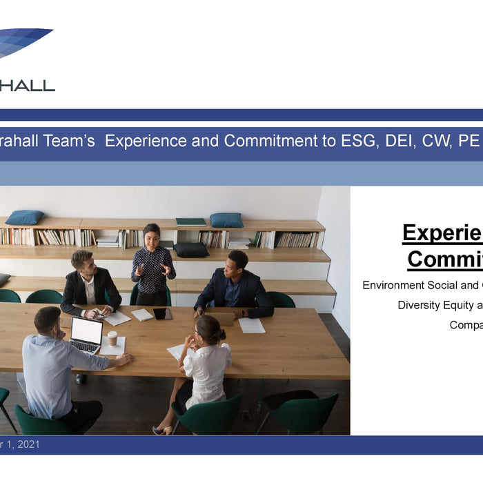 Grahall's Experience in and Commitment to ESG, DEI, CW, and PE Consulting