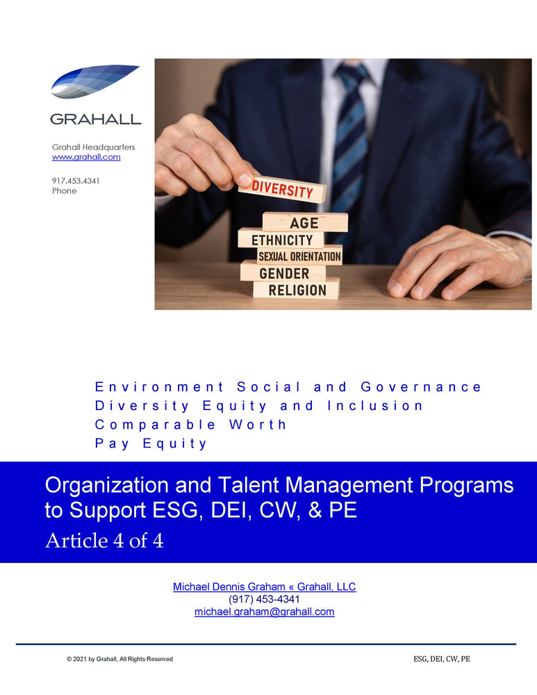 Organization and Talent Management Programs to Support ESG, DEI, CW, & PE